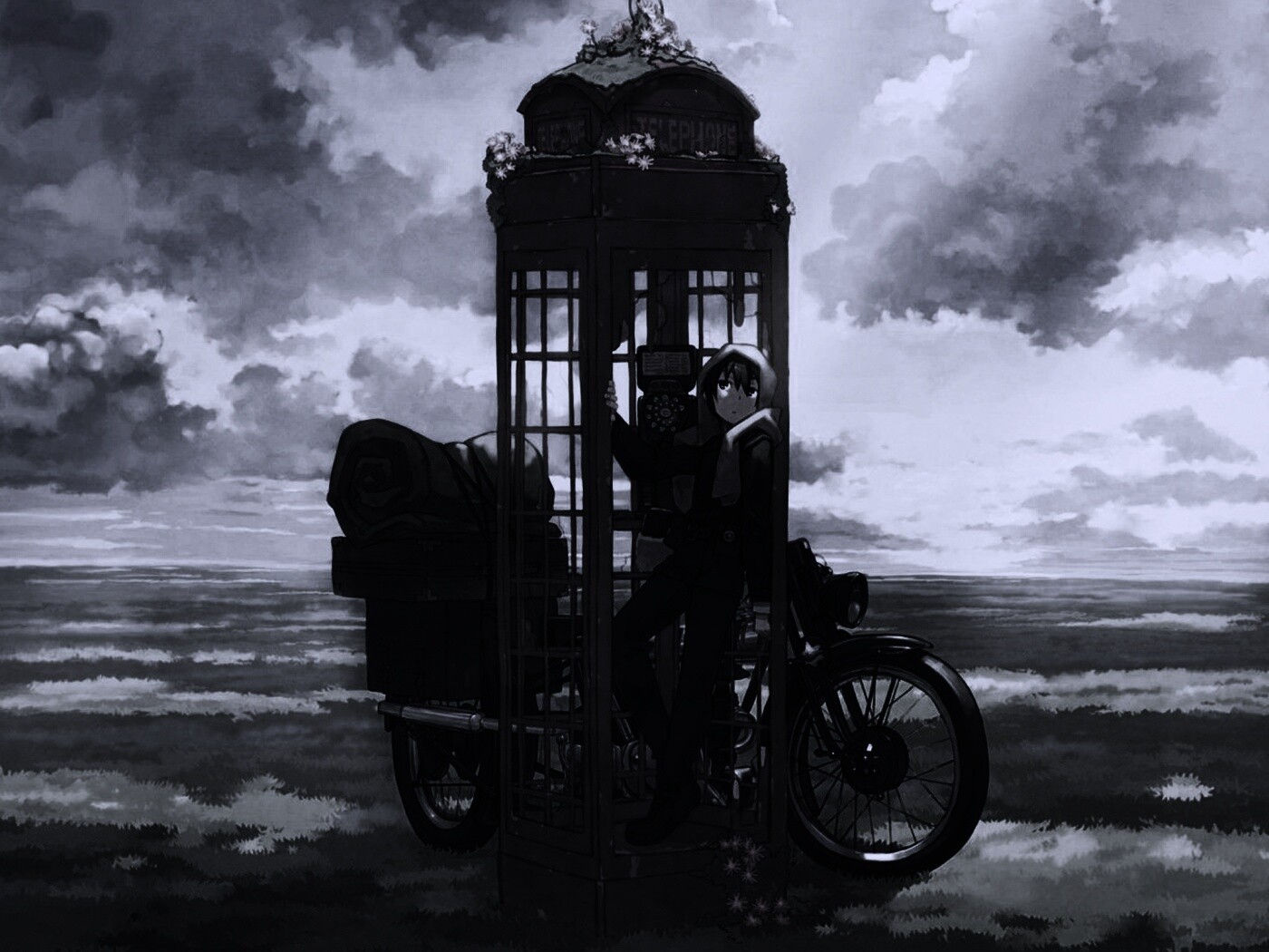 Парень в телефонной будке обои