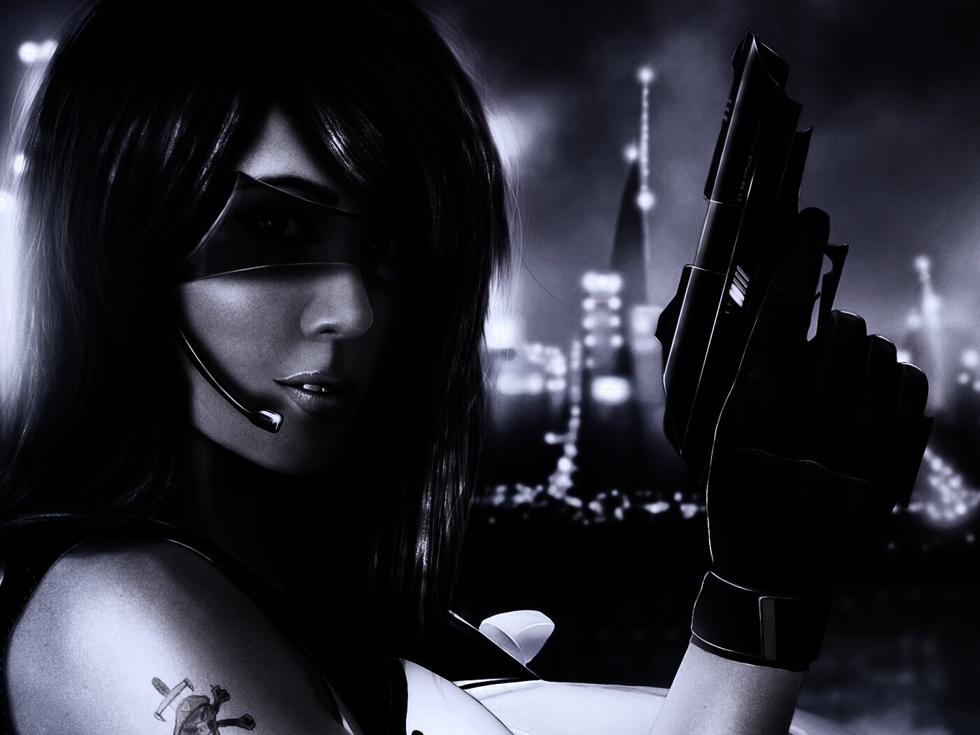 Девушка из будущего с пистолетом обои
