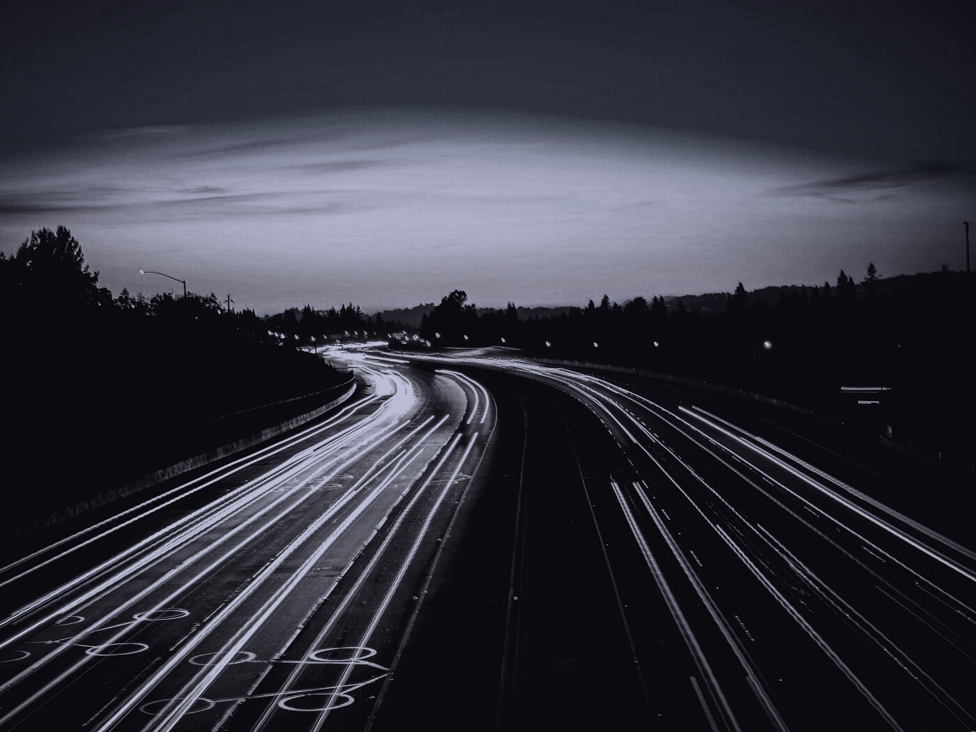 Автострада в огнях обои