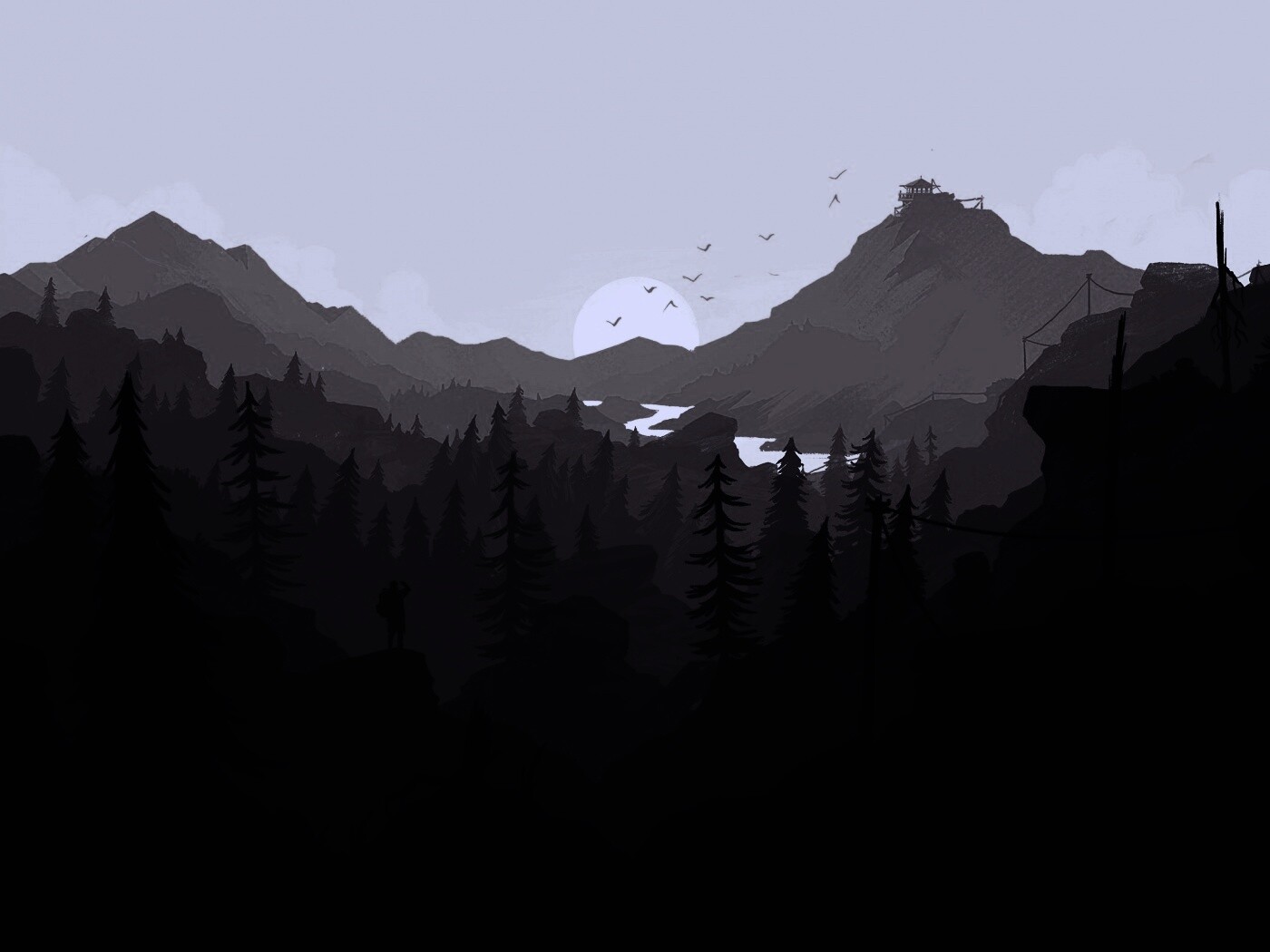 Красный Firewatch обои