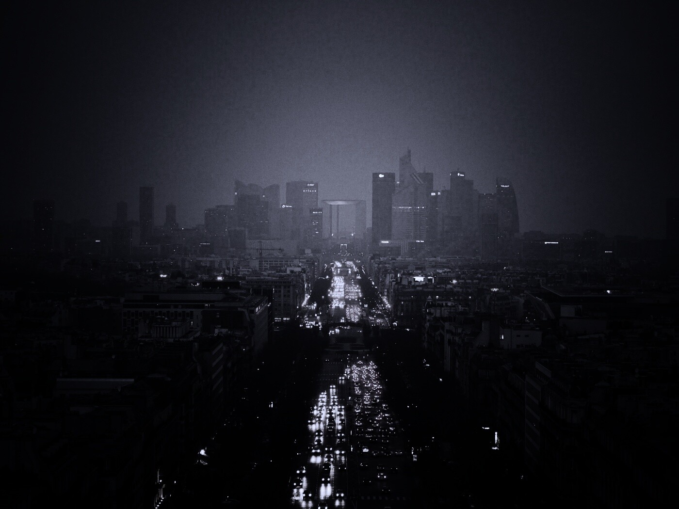 Ночной город в тумане обои