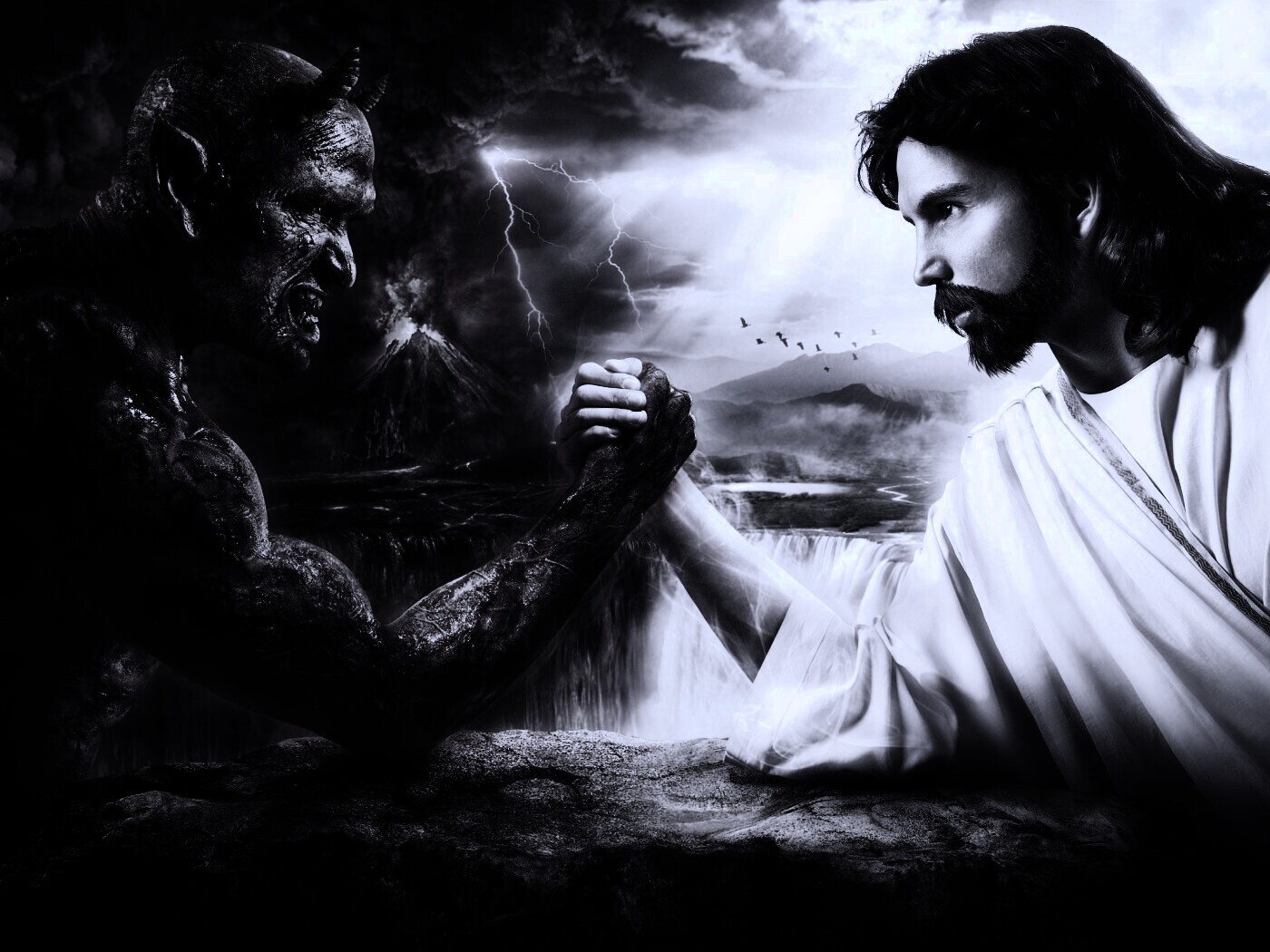 Дьявол против Бога обои