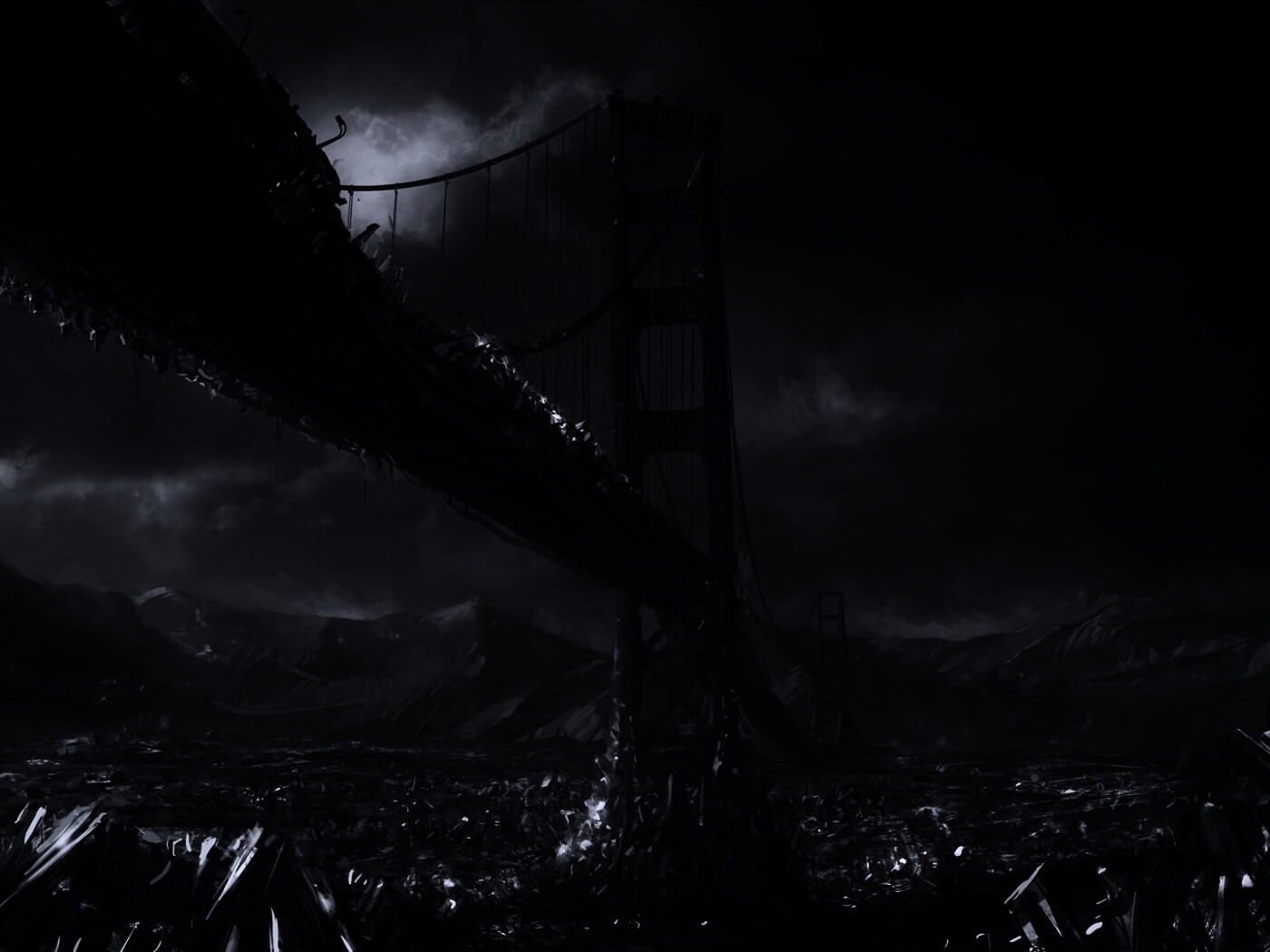 Постапокалиптические Золотые Ворота обои