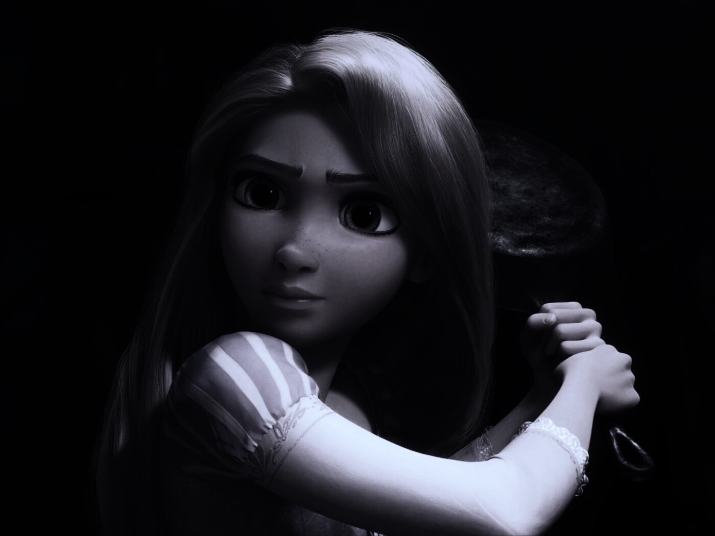 Рапунцель с сковородкой обои