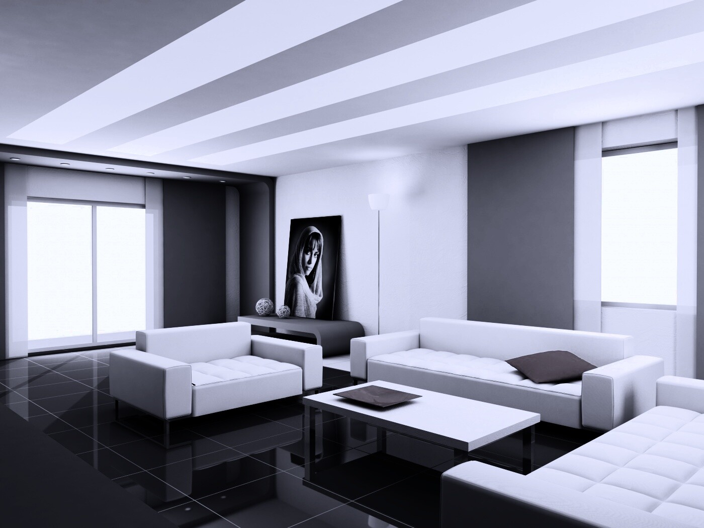 Белая гостинная обои