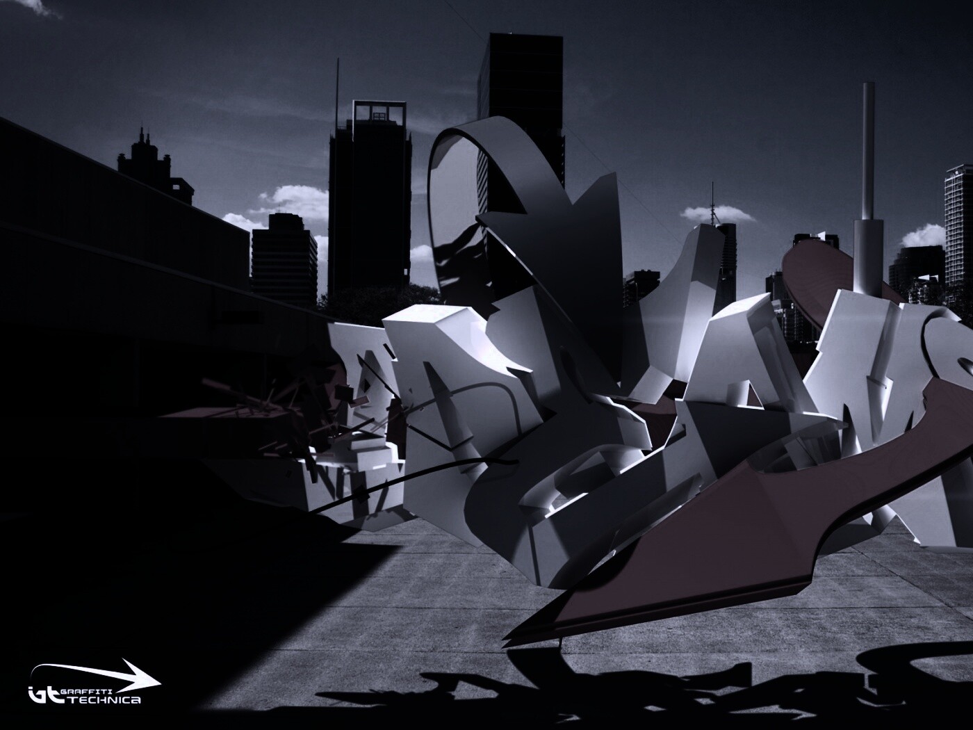 Трехмерное граффити обои