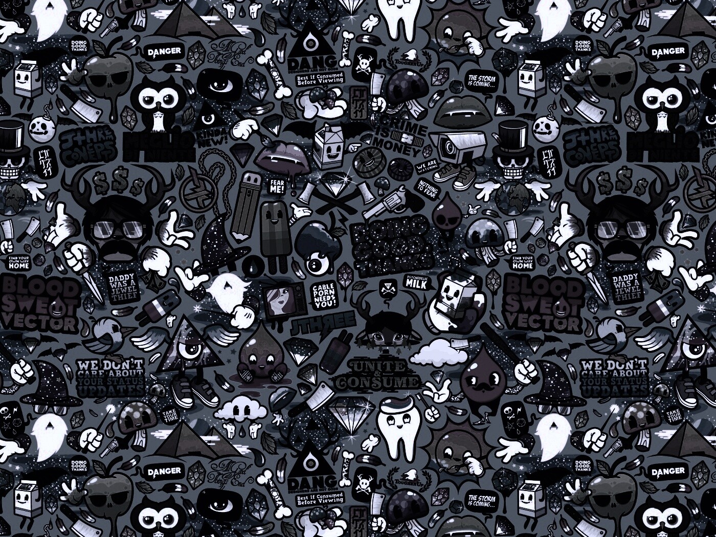 Коллаж из мультяшных картинок обои