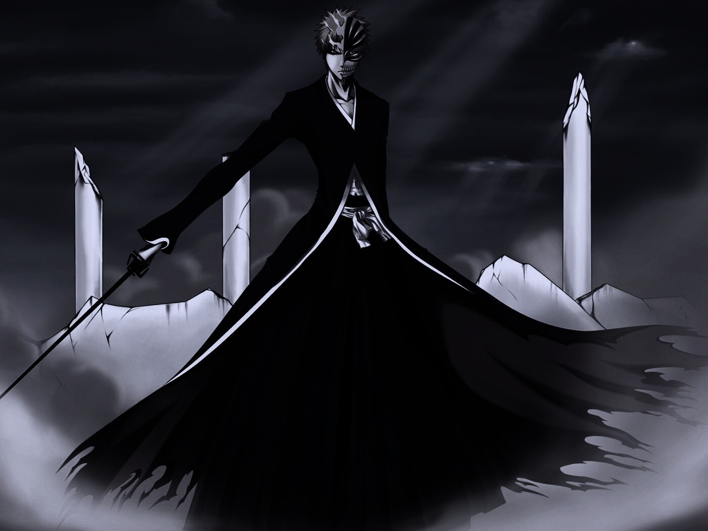 Хичиго в руинах обои