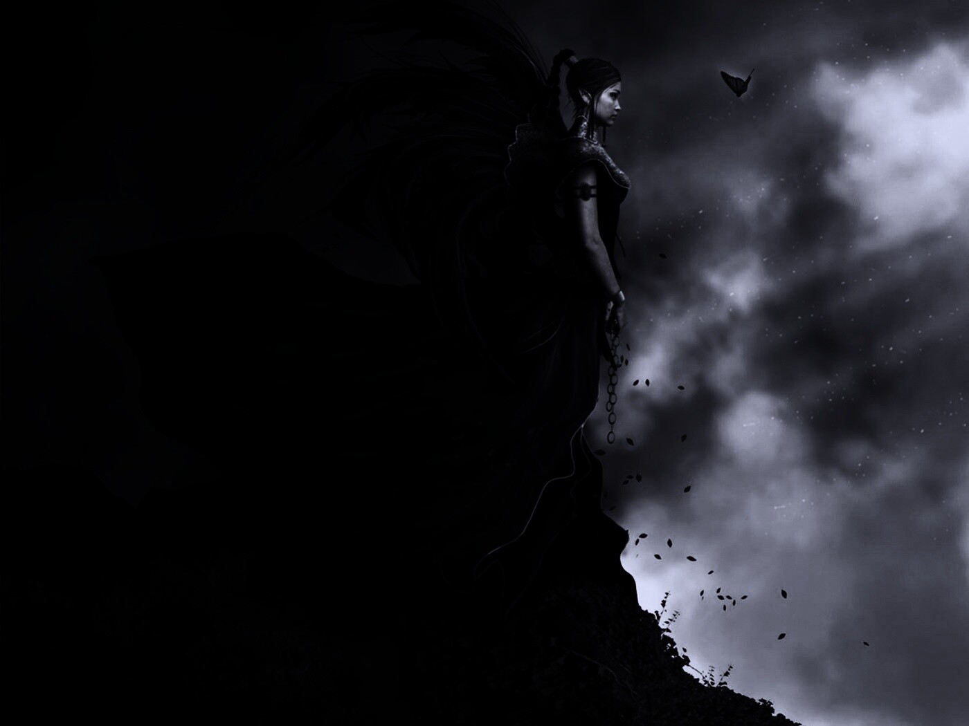 Девушка в тумане обои