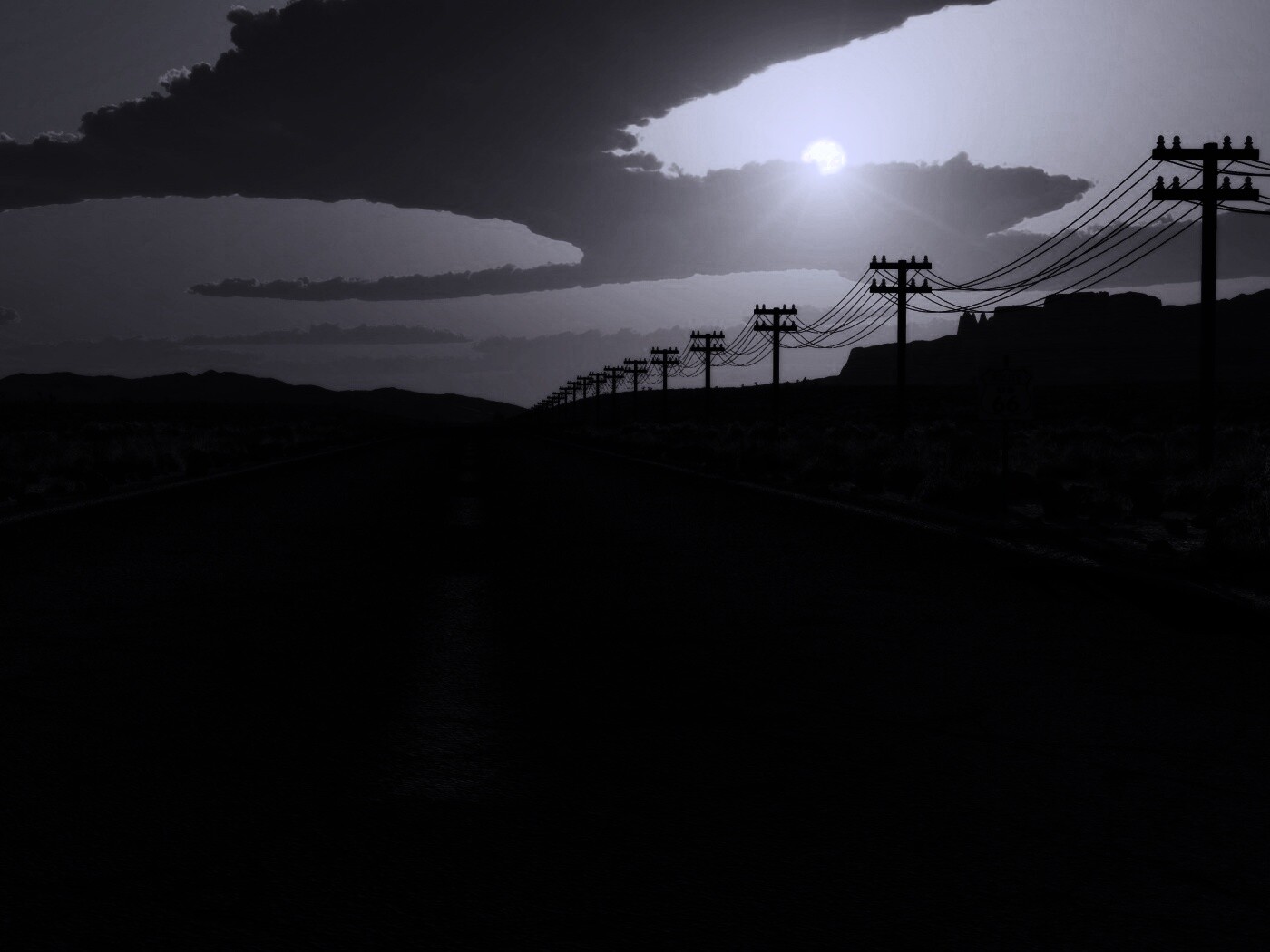 Дорога в пустыне обои