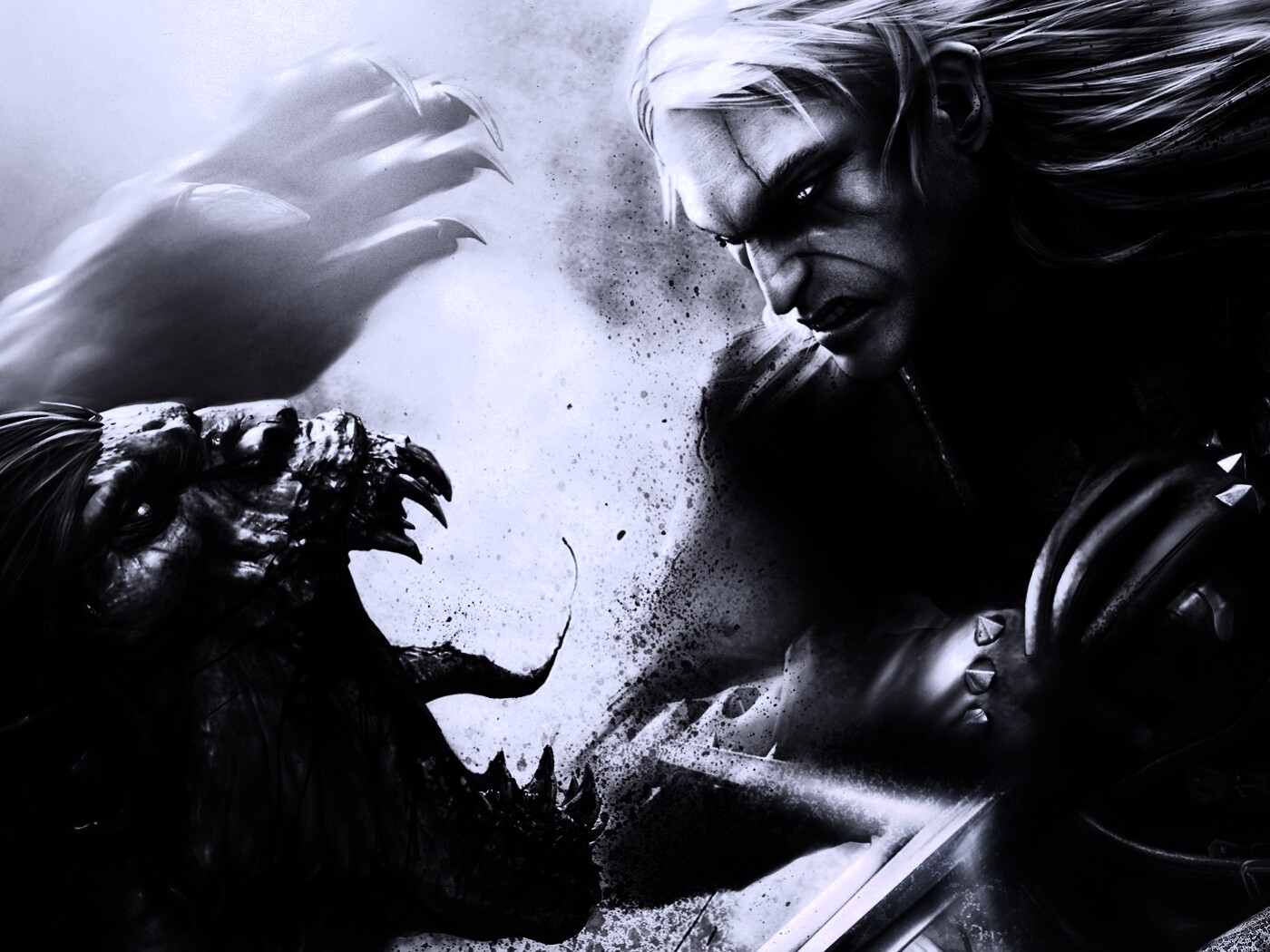 Ведьмак против  стрыги обои