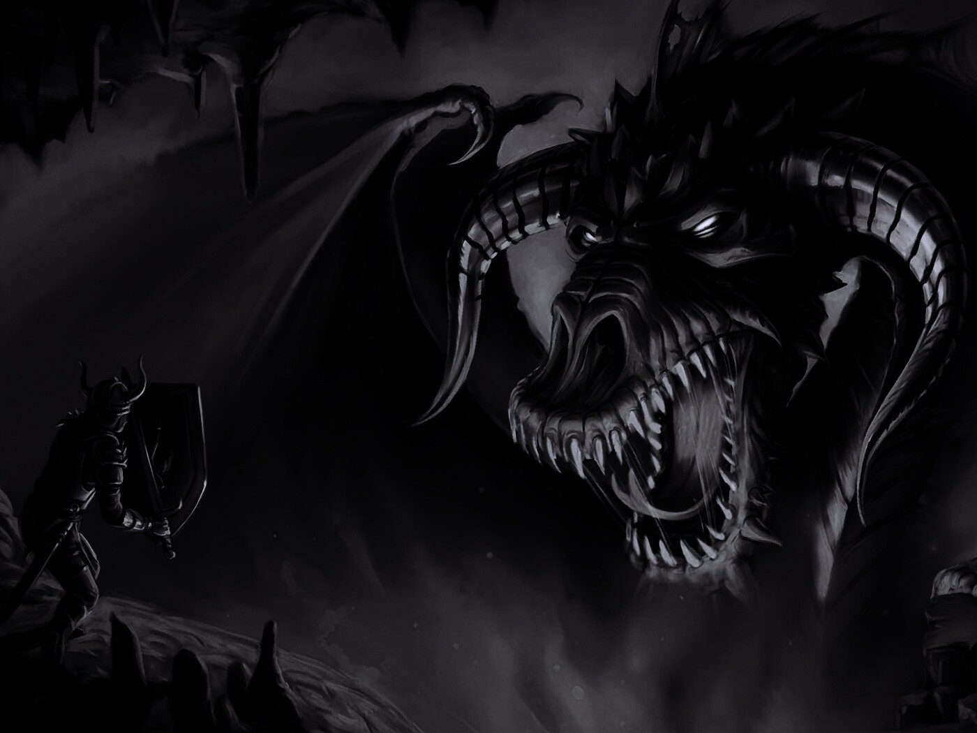 Рыцарь против дракона обои