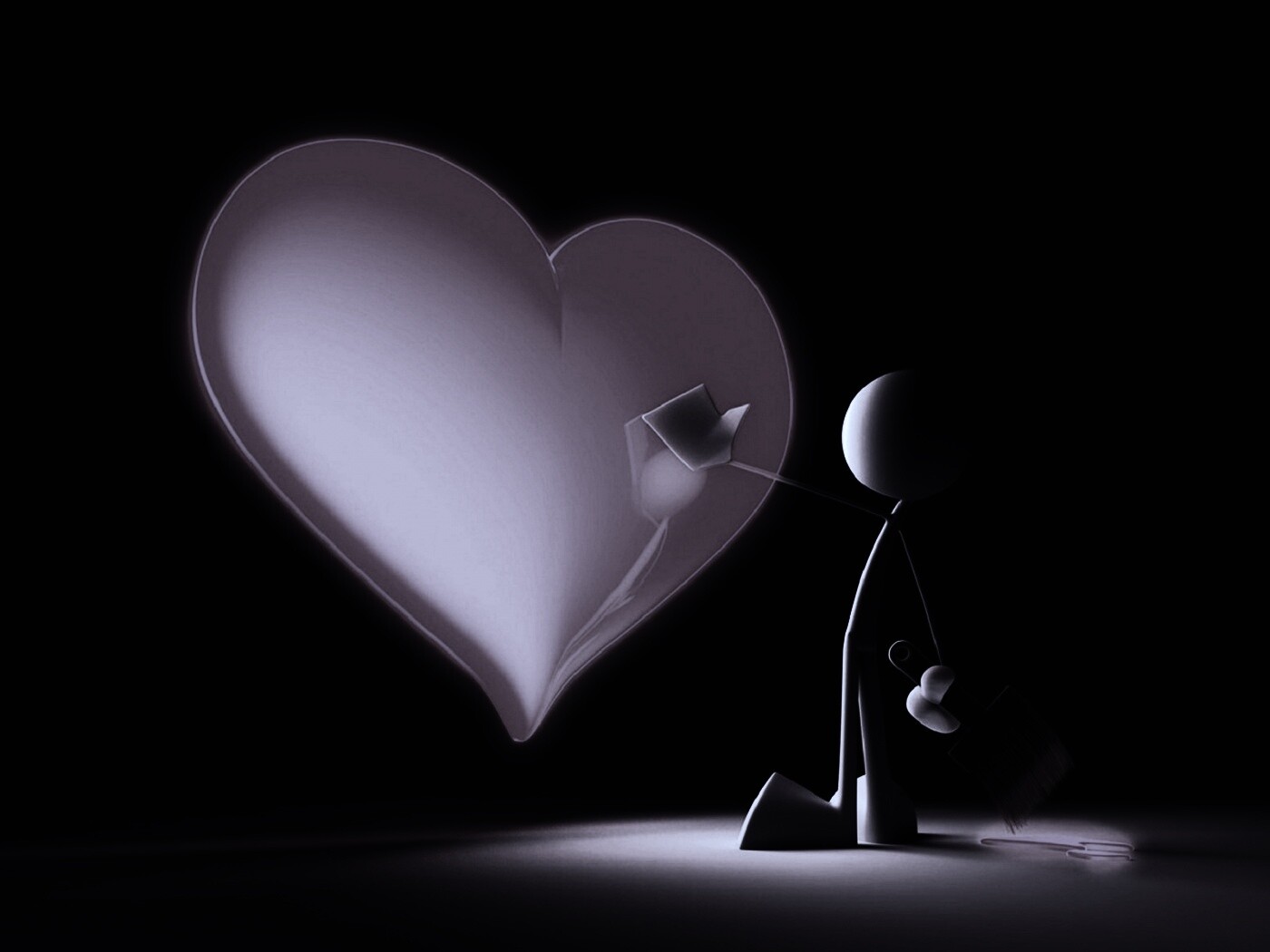 Нарисованное сердце обои