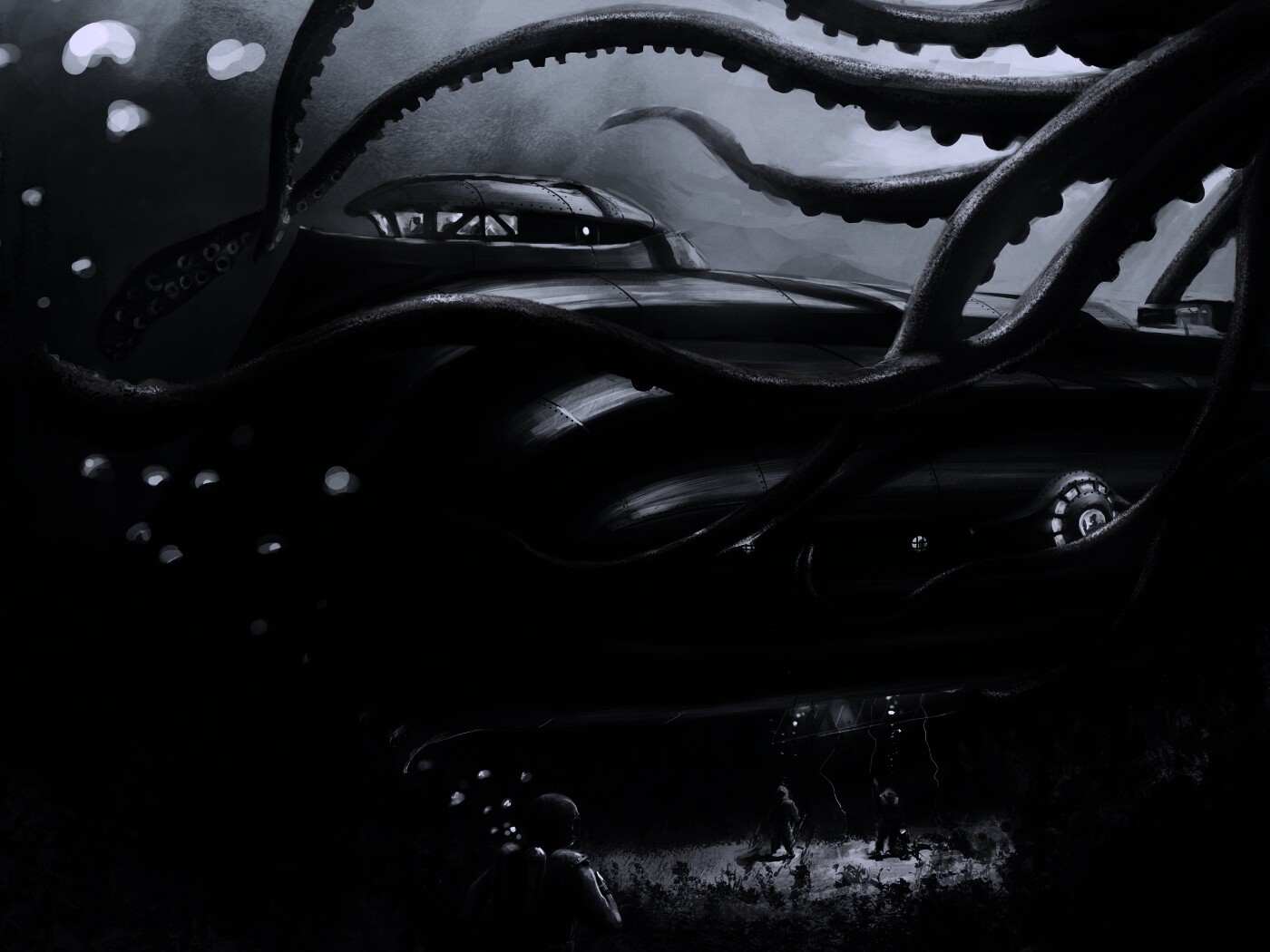 Наутилус в плену щупалец обои