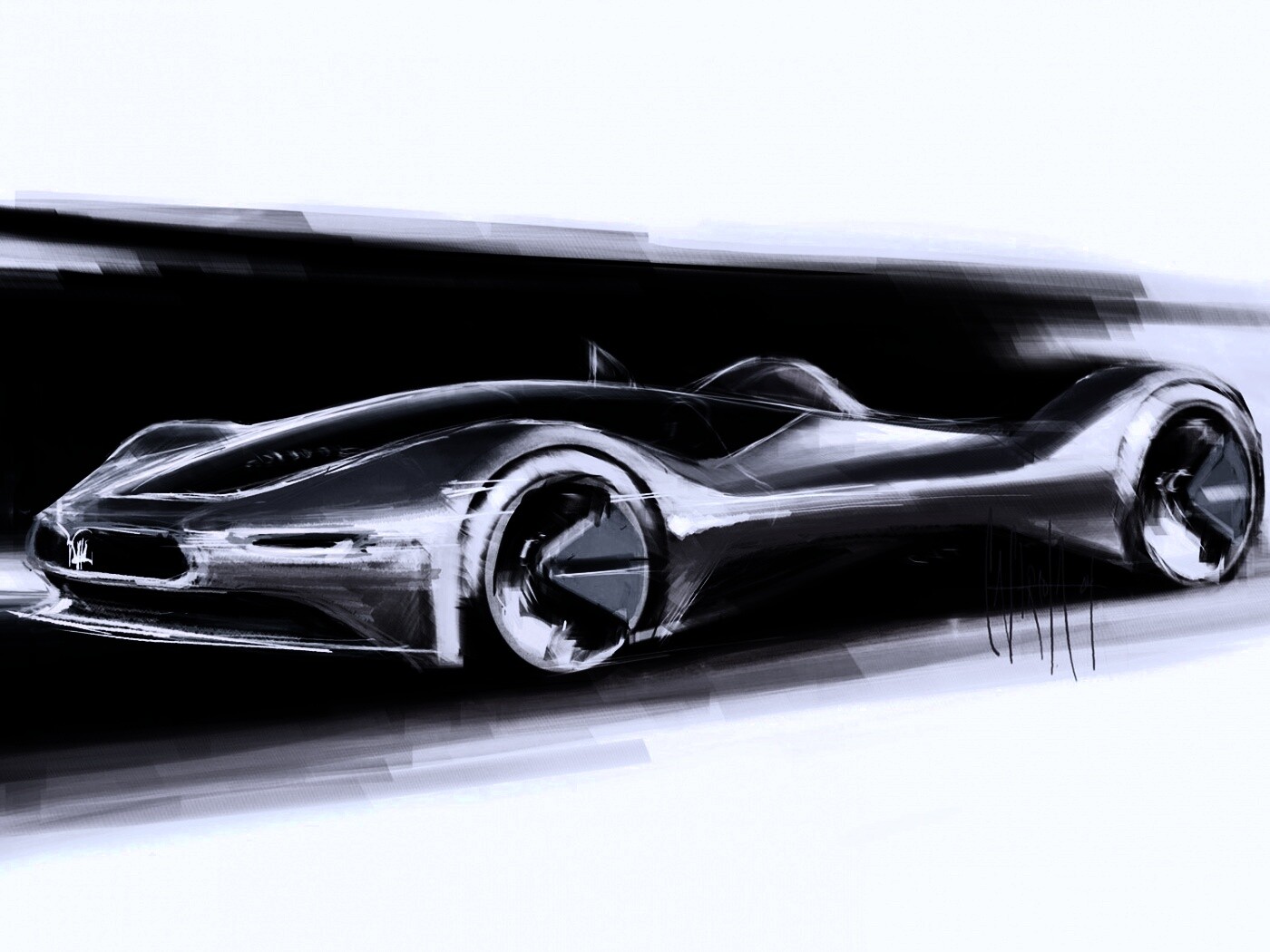 Эскиз Мазерати Birdcage обои