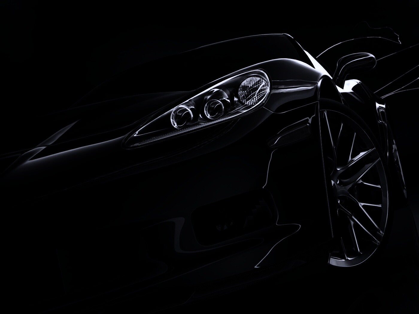 Чёрное авто обои