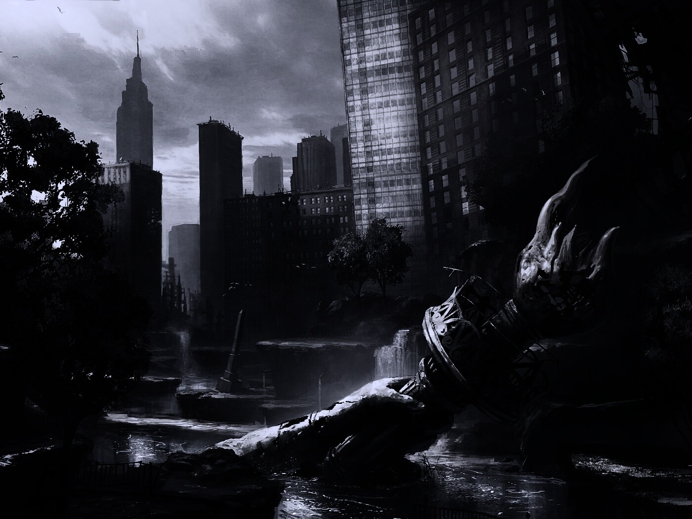 Руины статуи свободы обои