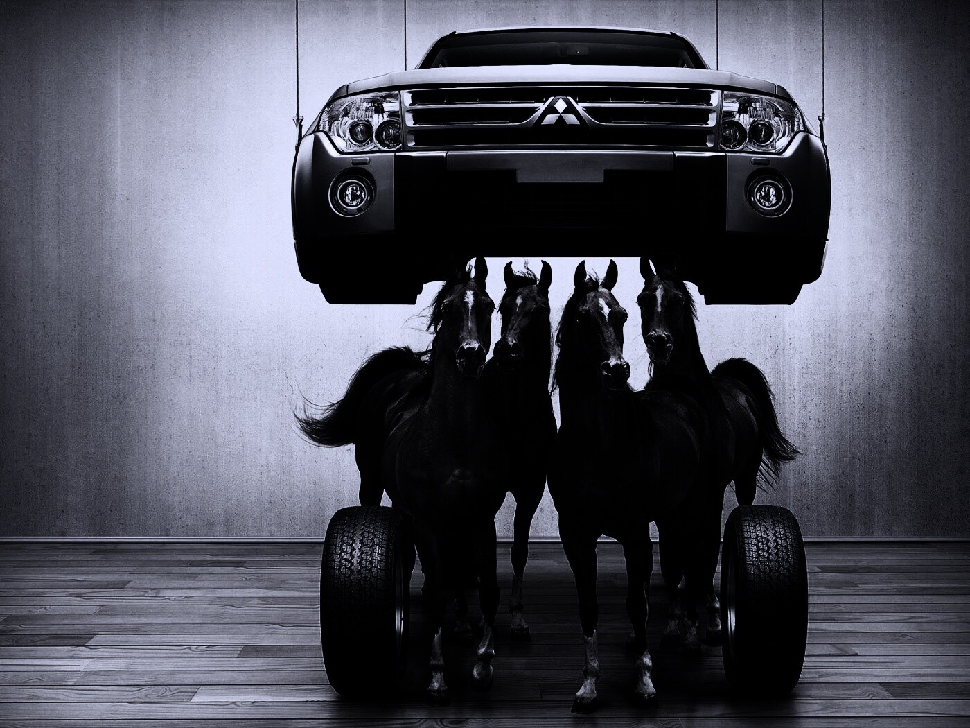 Лошадинные силы - принт Митсубиси обои