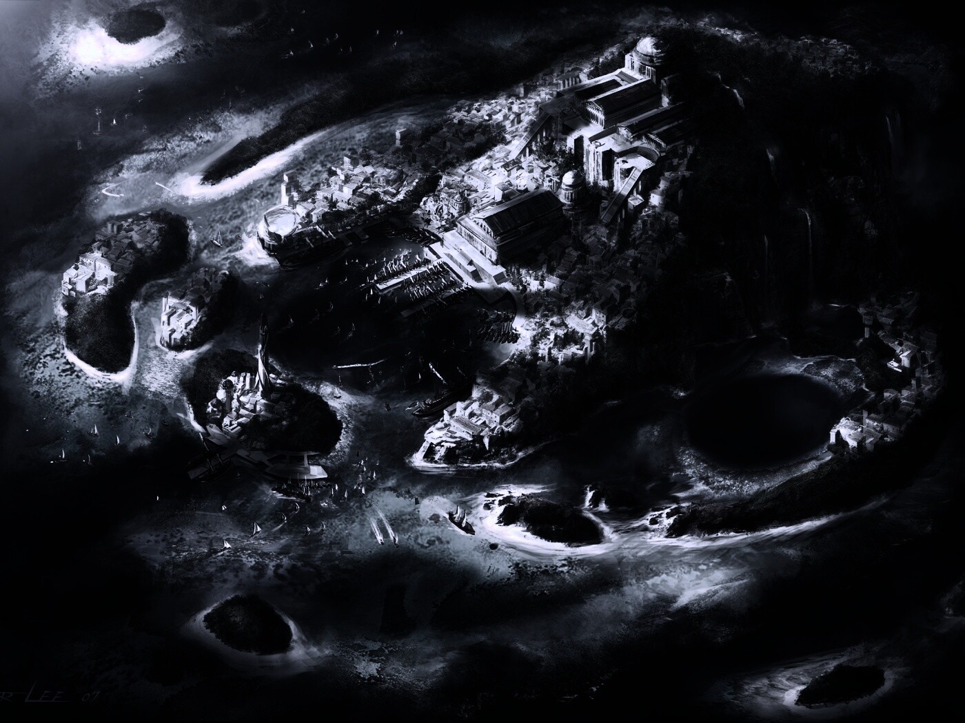 Город на острове обои