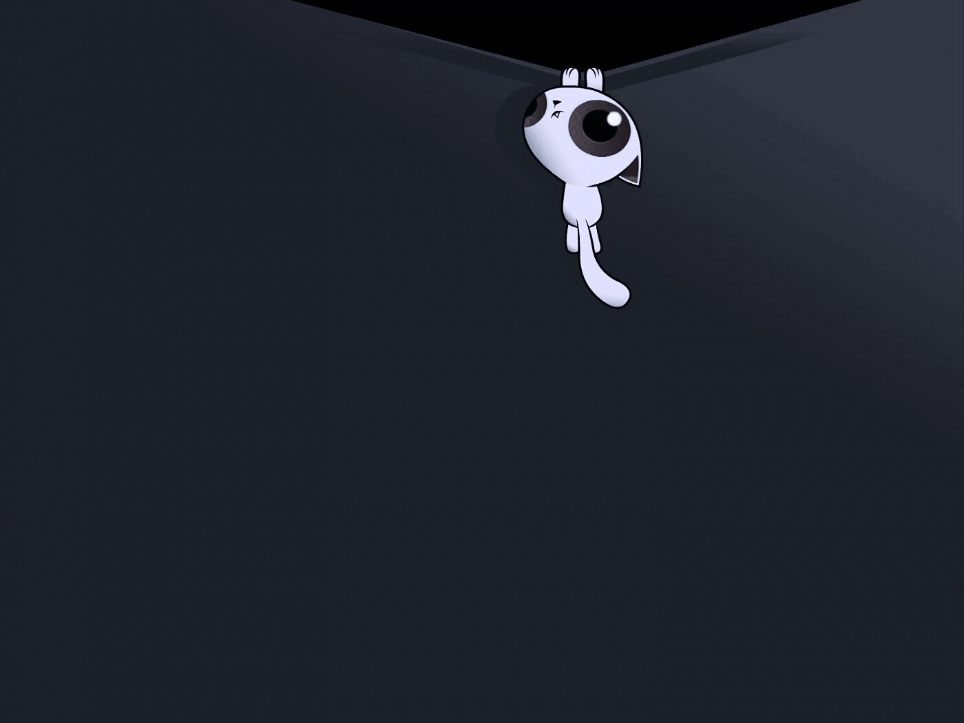 Кот, зацепившийся за край обои