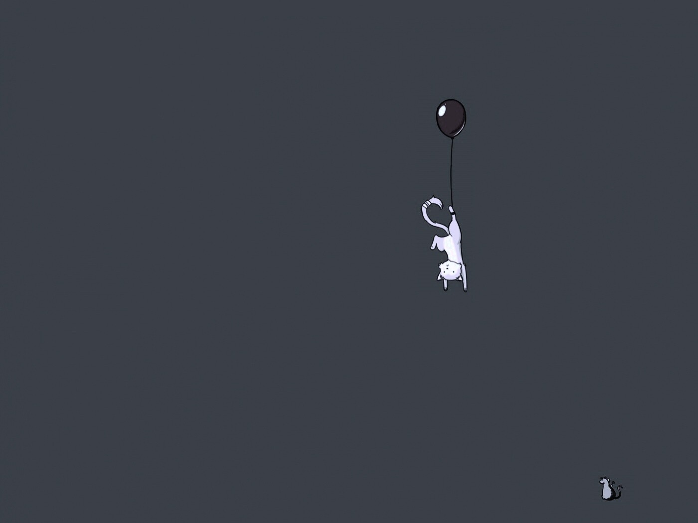 Котэ улетает на шаре обои