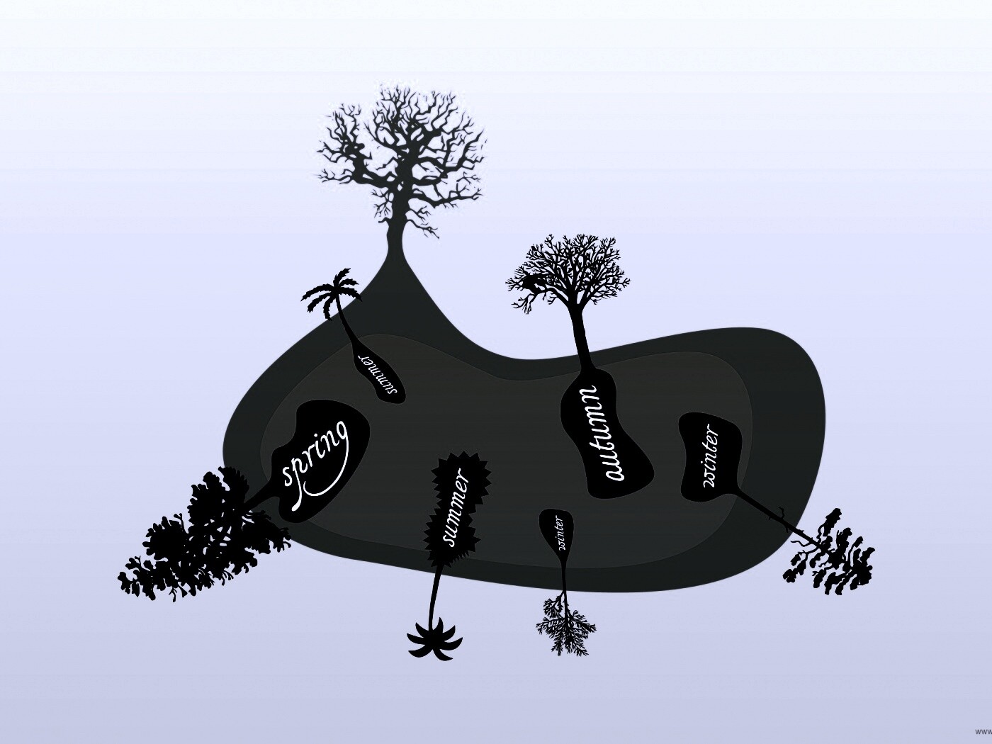 Деревья времен года обои