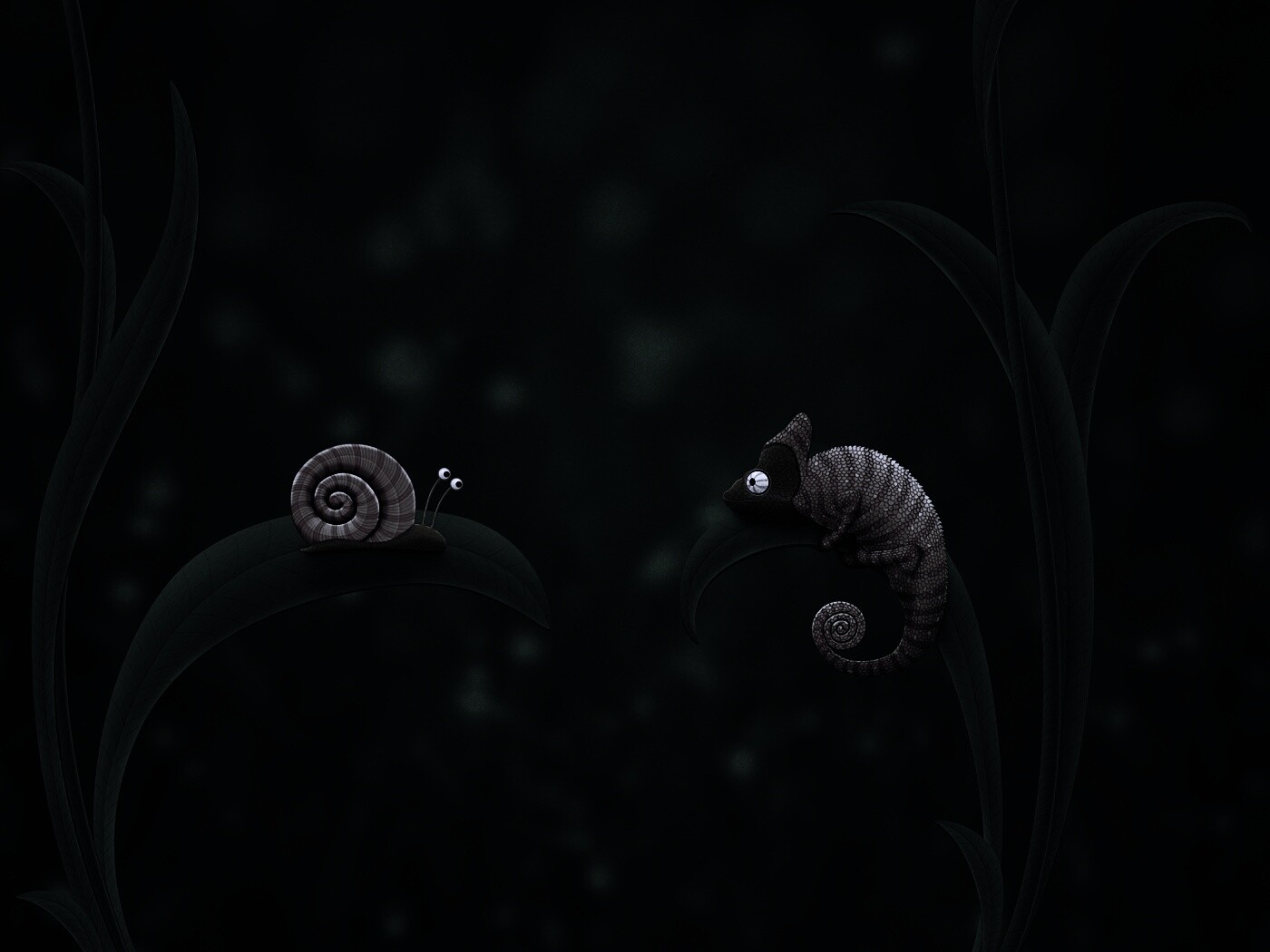 Хамелеон замаскированный под улитку обои