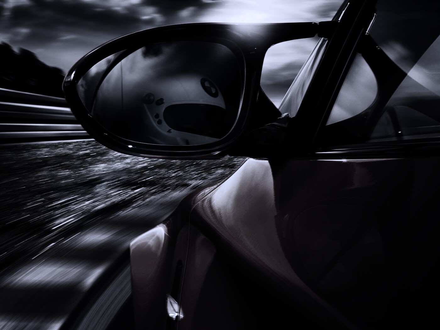 Отражение в боковом зеркале BMW M1 обои