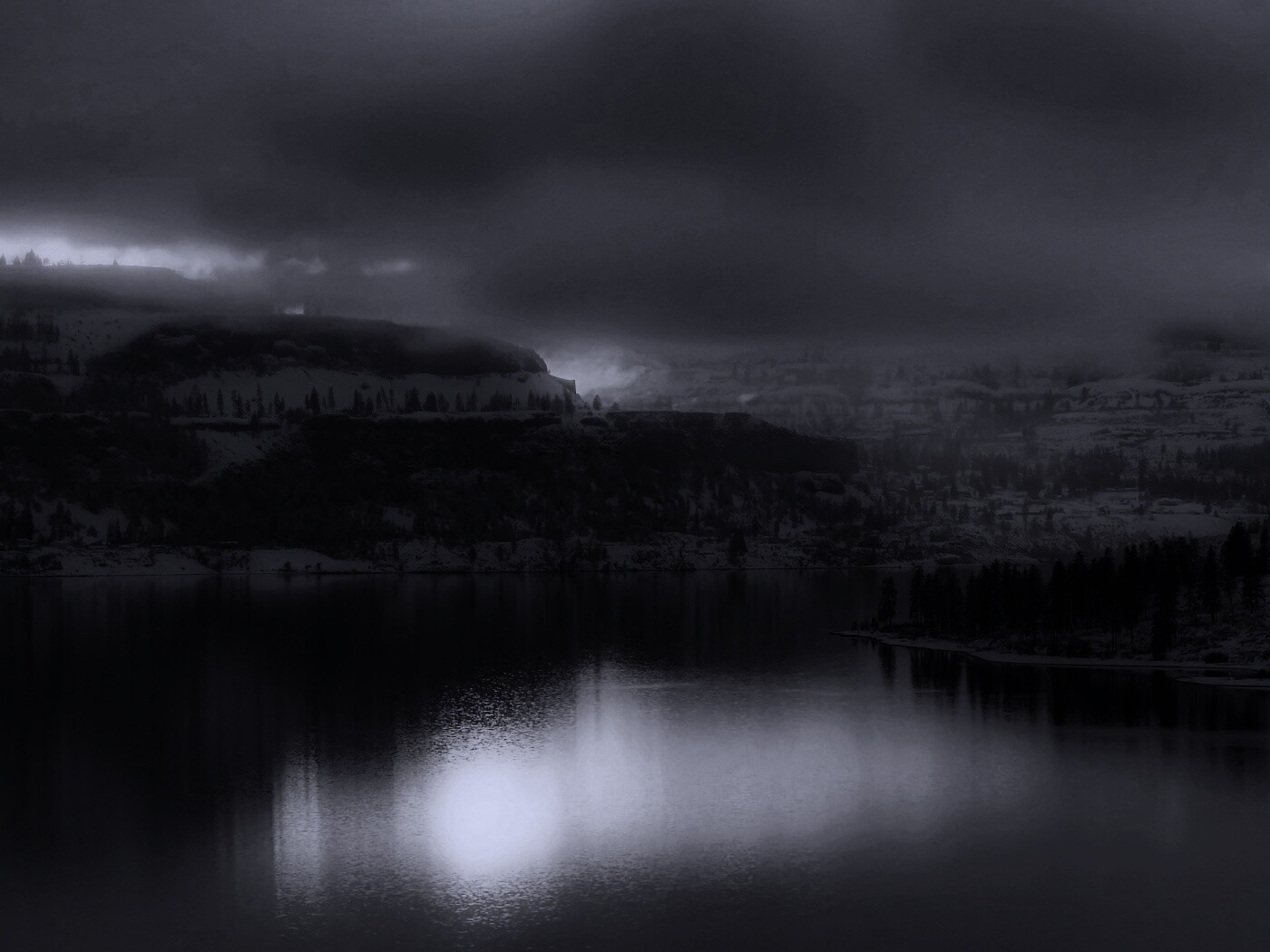 Озеро зимой обои