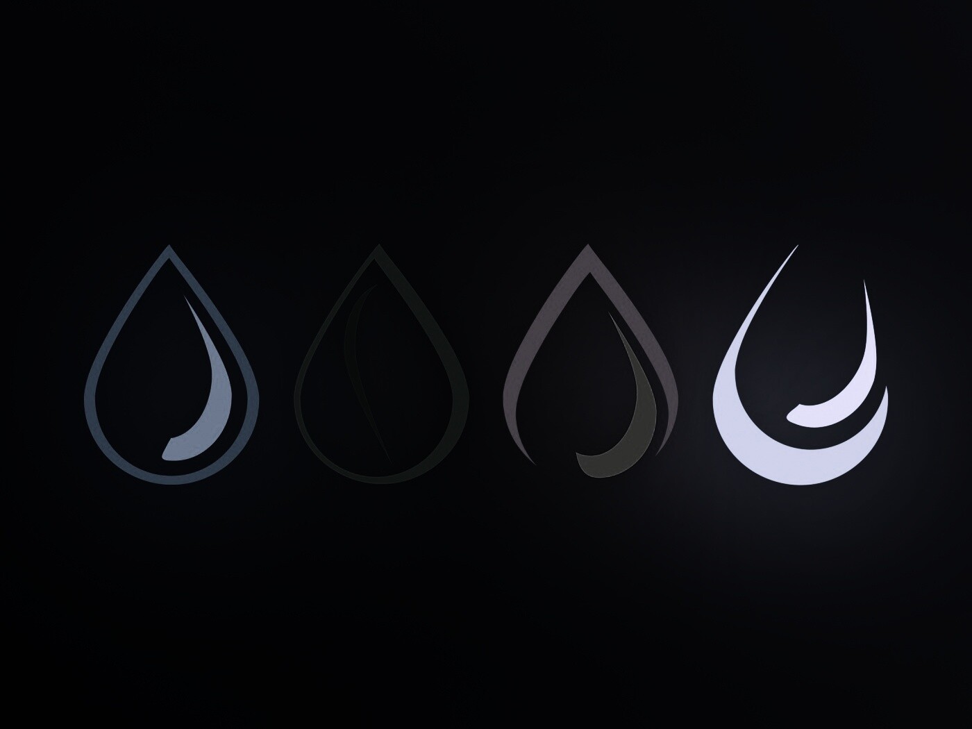 Четыре стихии в каплях обои