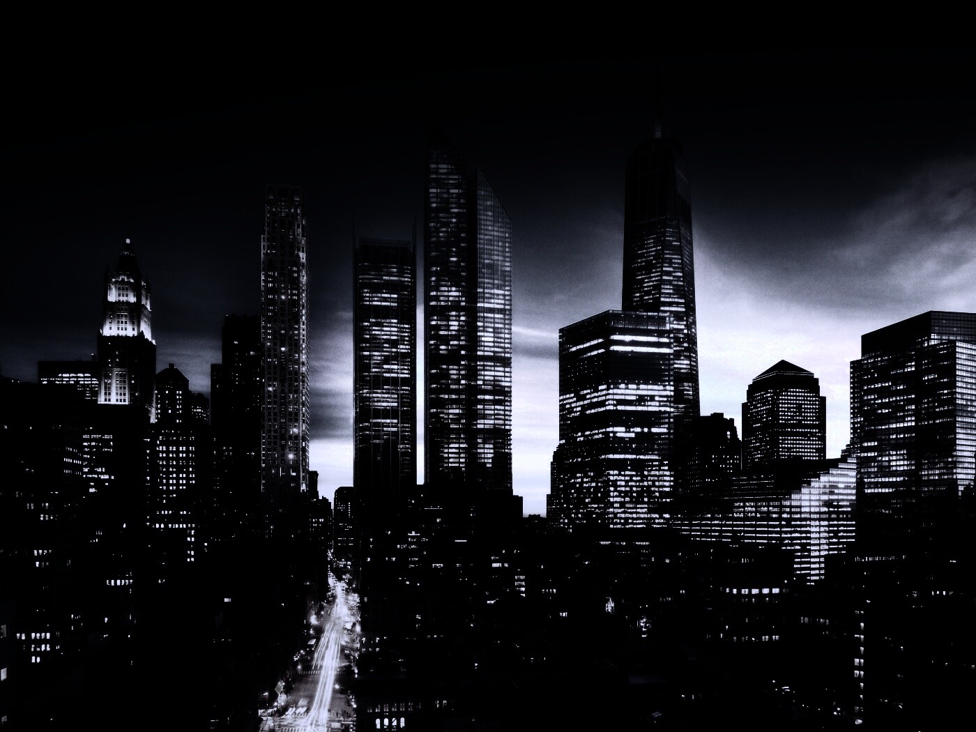 Ночной город обои