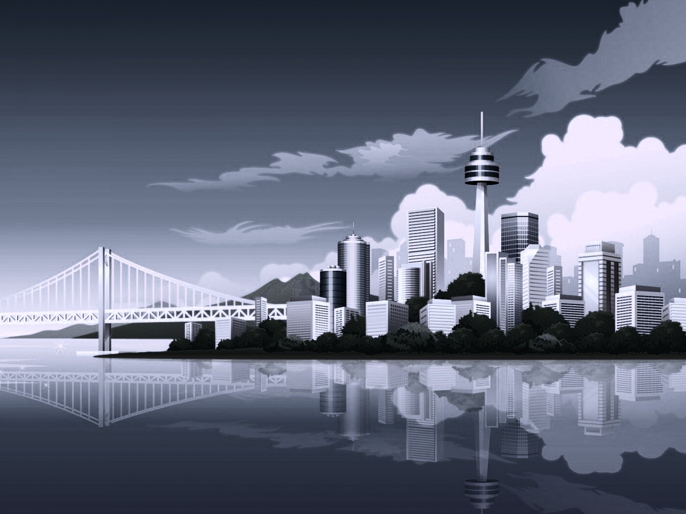 Рисунок города обои