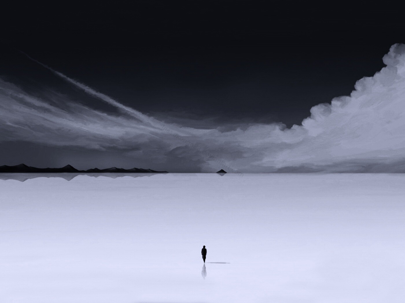 Человек и пустошь обои