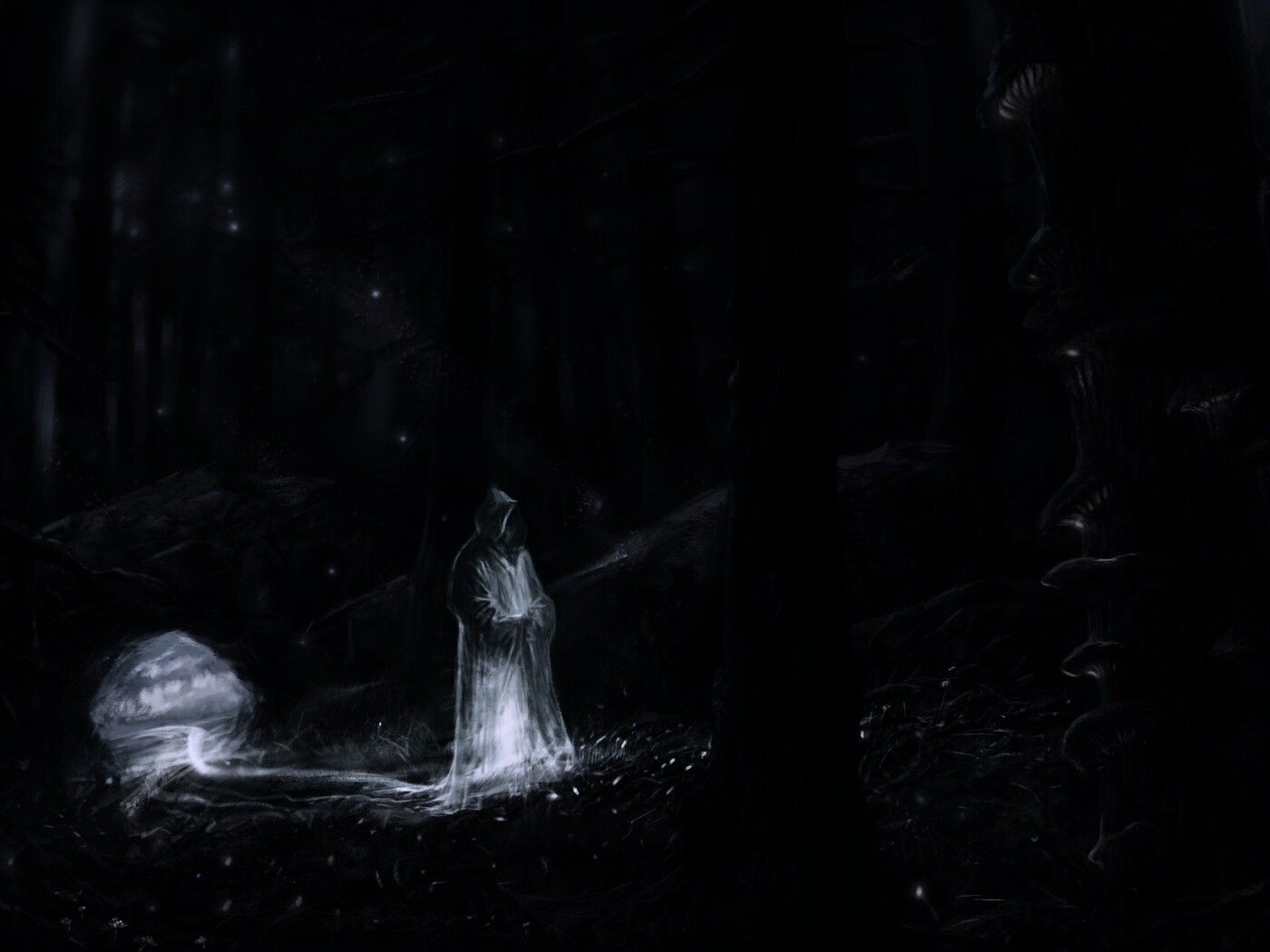 Маг света в лесу обои