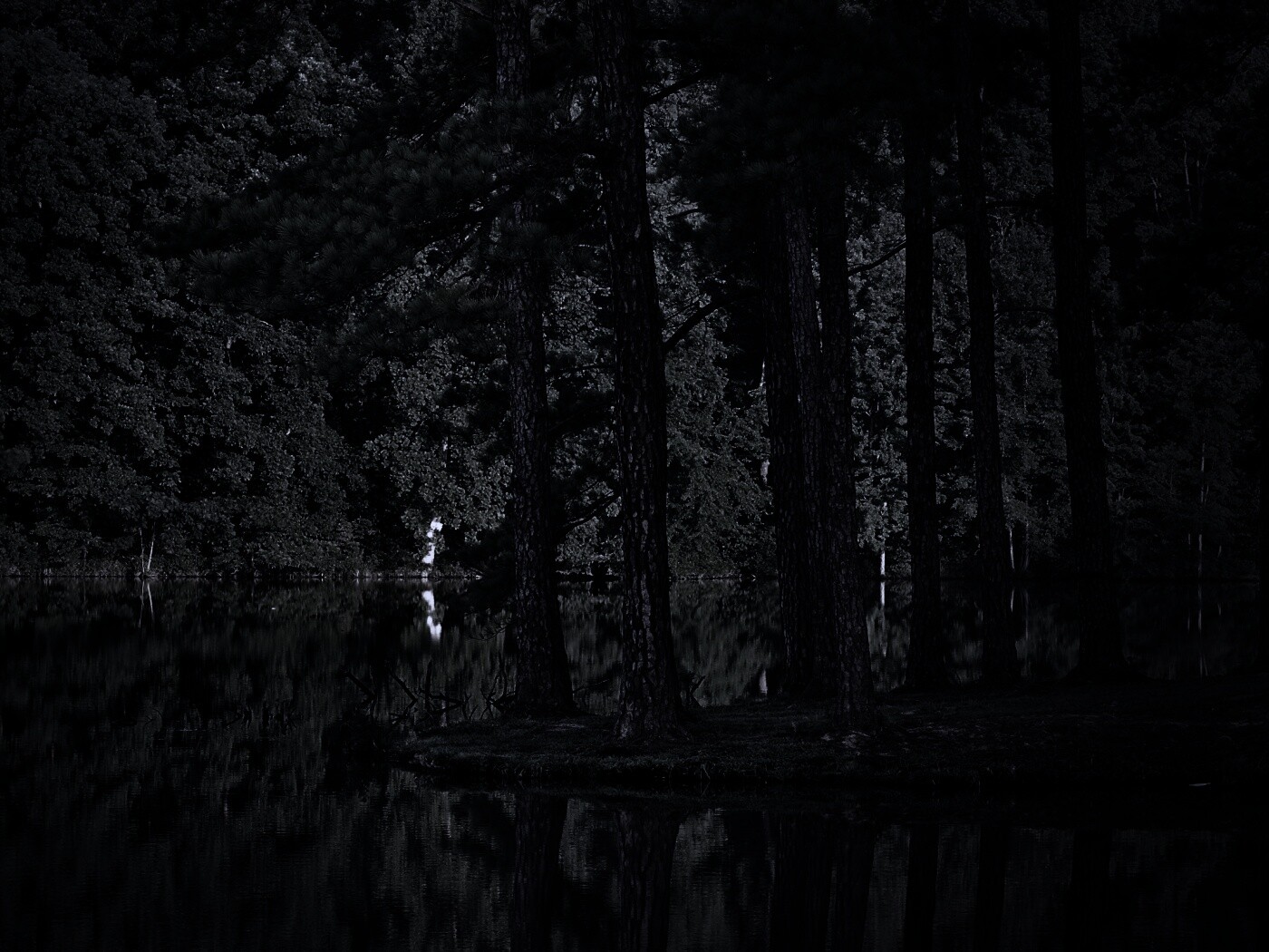 Островок посреди озера обои