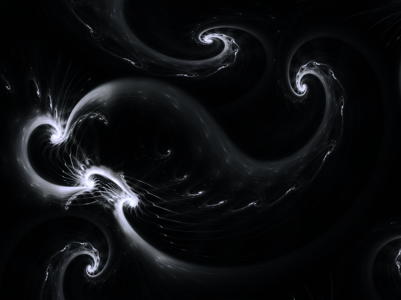 Спиральные абстрактные фракталы зеленого цвета обои