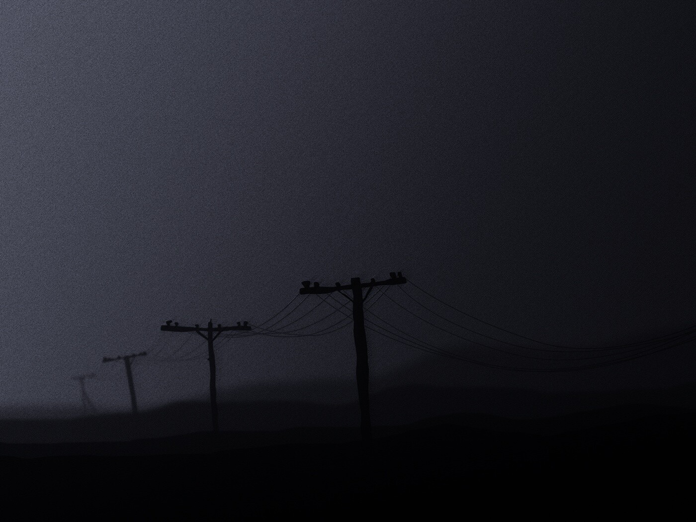 Столбы в тумане обои