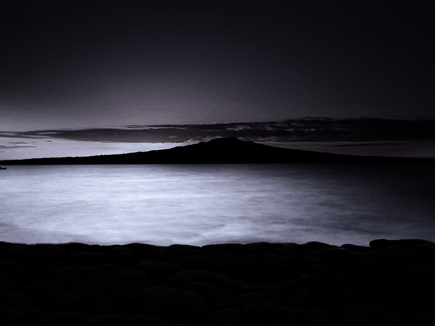 Закат за островом Рангитото обои