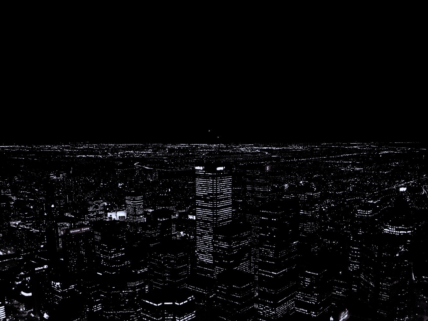 Вид на здания ночного города обои