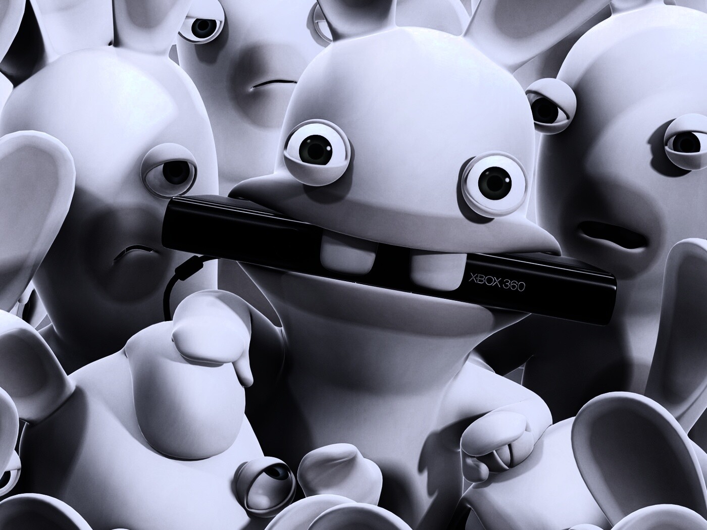 Кролик грызет кинект обои