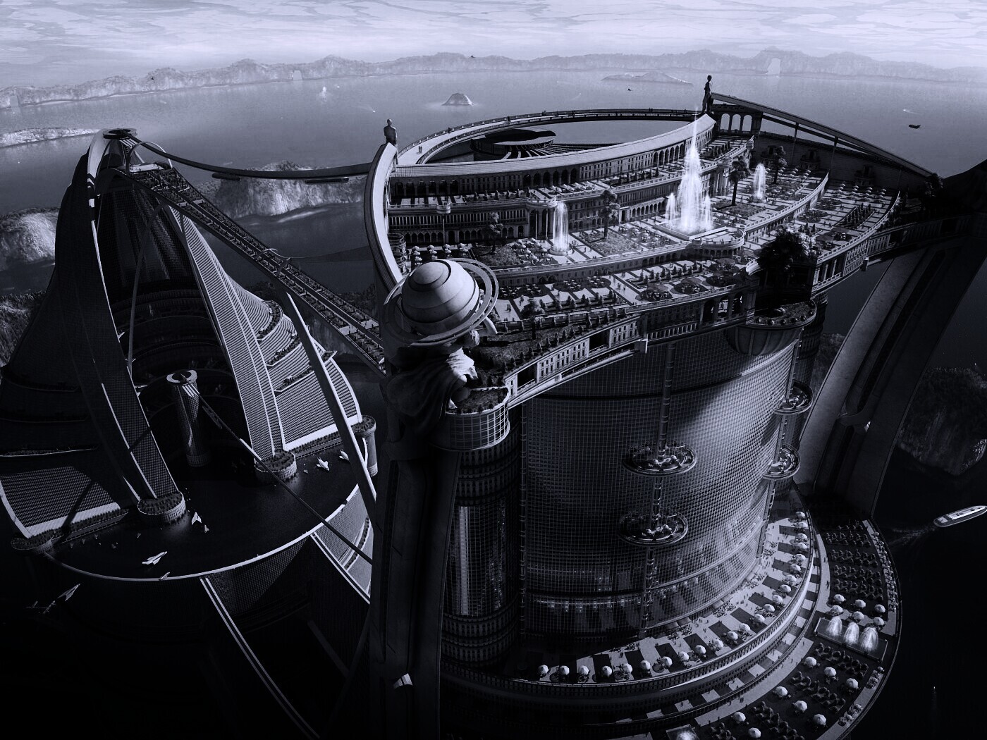 Город будущего обои