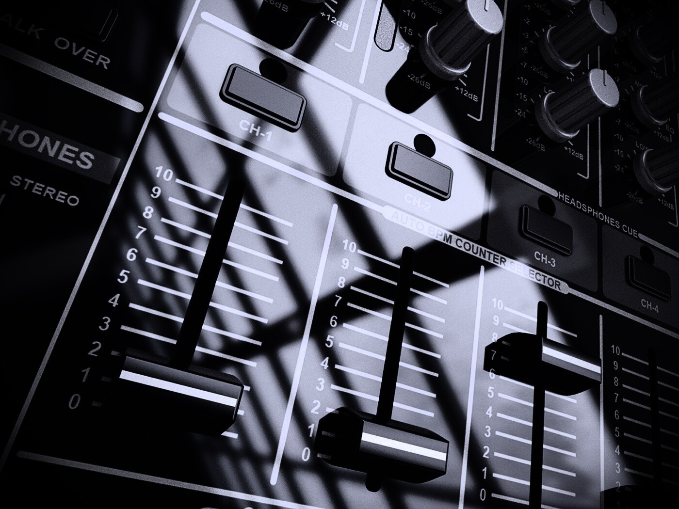 Пульт диджея и отражение на нем обои