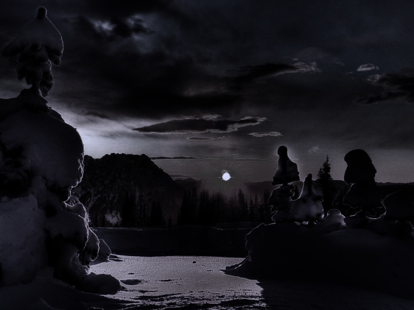 Зимнее солнце обои