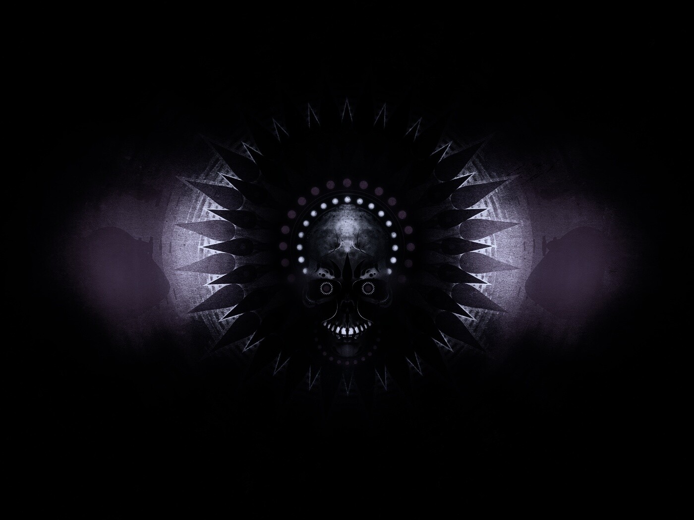 Неоновый череп обои