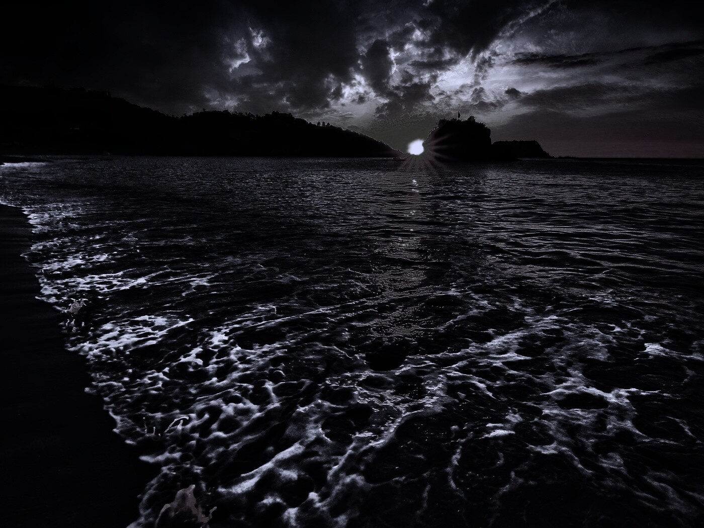 Закат в лагуне обои