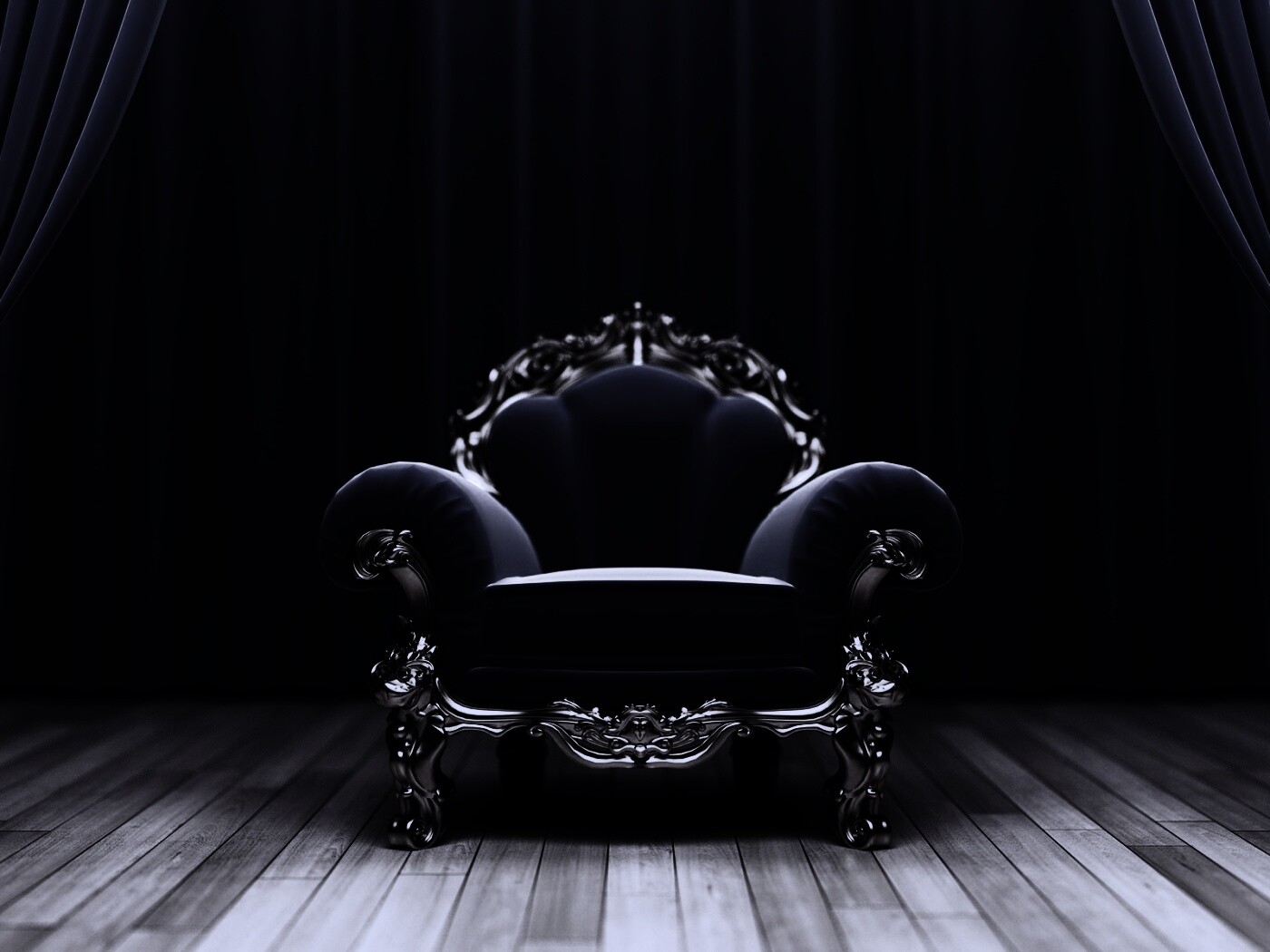 Королевское синее кресло обои
