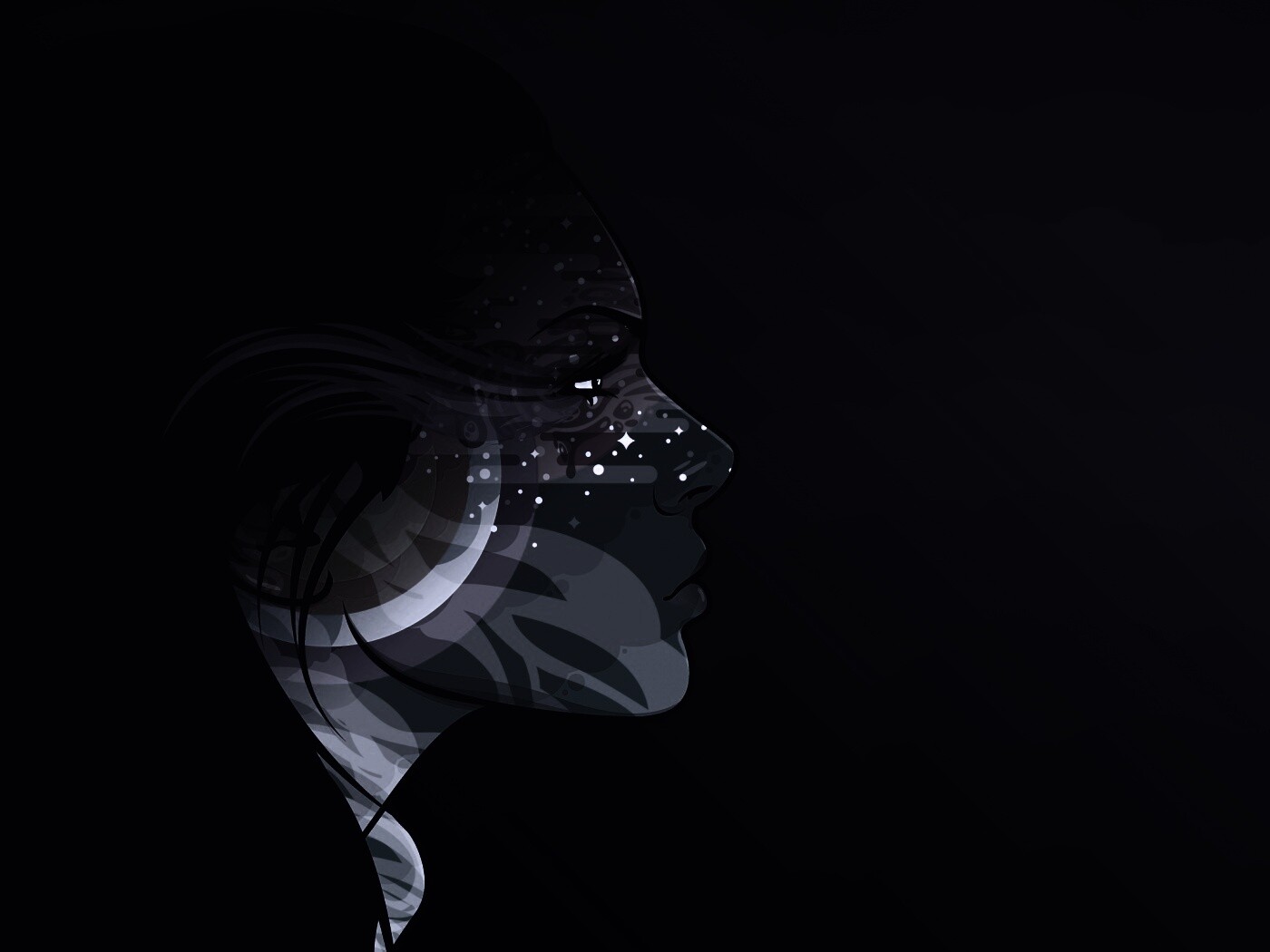 Профиль девушки обои