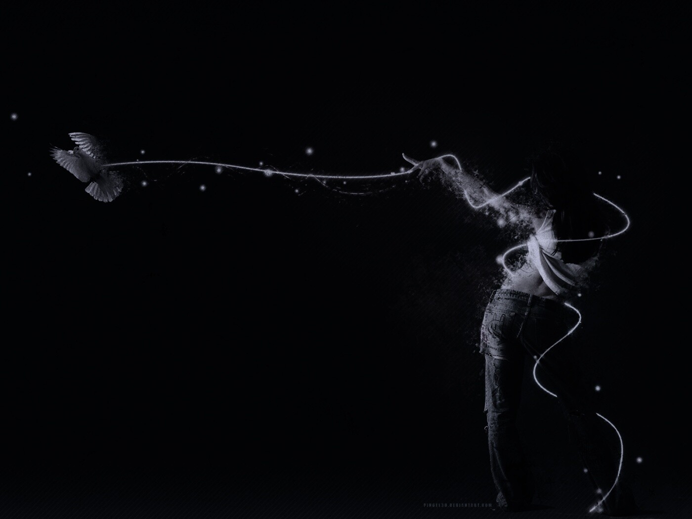 Девушка с бабочкой обои