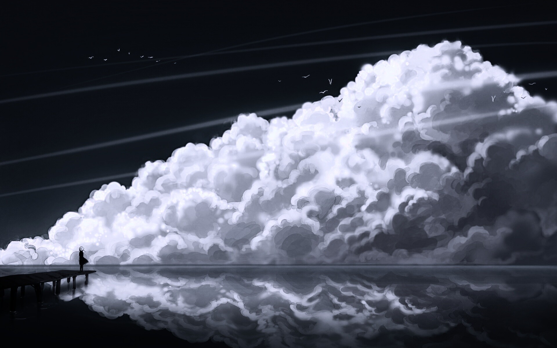 Облако на горизонте обои