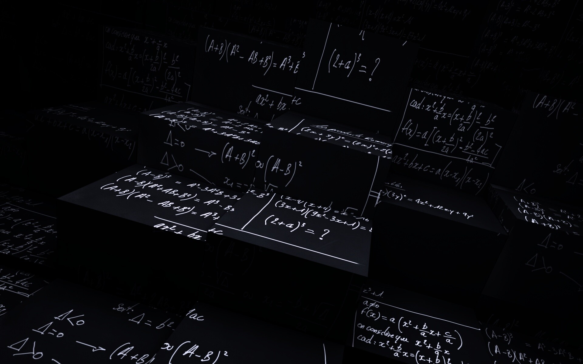 Черные кубы в уравнениях обои